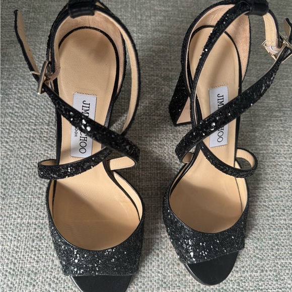Jimmy Choo sparkling black sandals. Size 37.5. - Picture 8 of 13